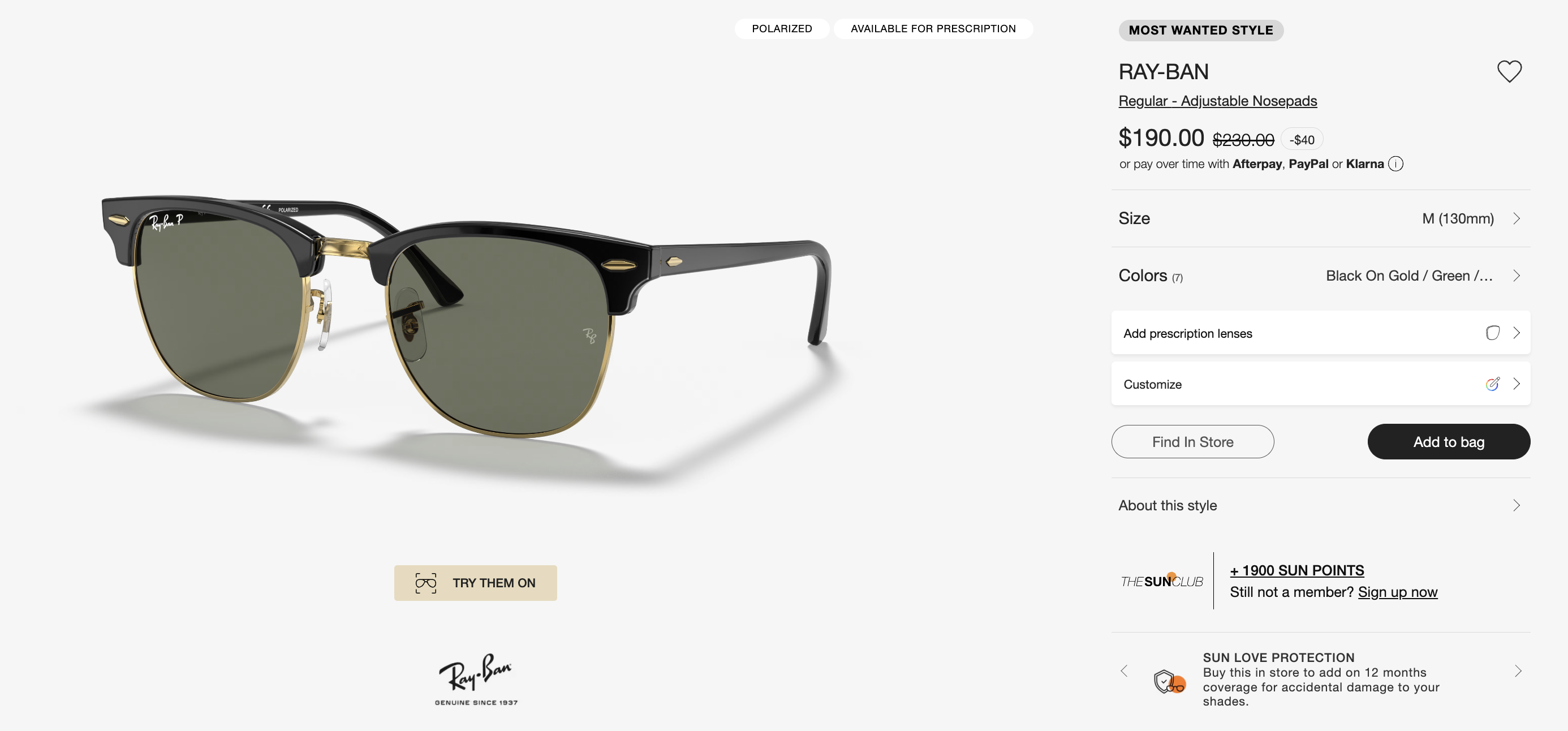 RAY BAN • Gafas / Lentes de Solen Promoción Online